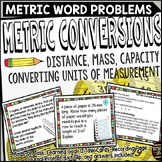 Metric Conversions Word Problem Math Task Cards