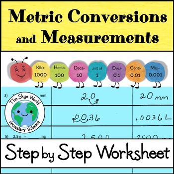 Metric Conversions and Measurements Worksheet by The Skye World Science