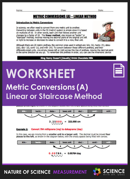 Preview of Metric Conversions Using the Linear or Staircase Method Worksheet