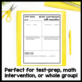 Metric Conversions with Remainders, Metric Conversions with Decimals, 4 ...