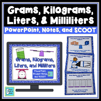 Preview of Metric Grams Kilograms Liters and Milliliters PowerPoint Lesson and Activities