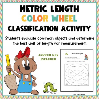 Preview of Metric Length Color Wheel Worksheet Classification Activity