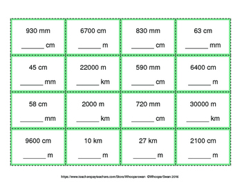 Metric Length Conversions - Connect 4 Game by WhooperSwan | TPT