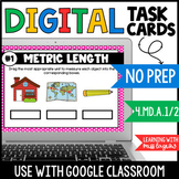 Metric Length Measurement Digital Task Cards in Google Sli