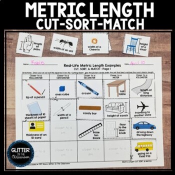 Metric Length and Measurement - Sort - Math Length Activity - Measuring