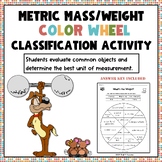 Metric Weight Mass Color Wheel Worksheet Classification Activity