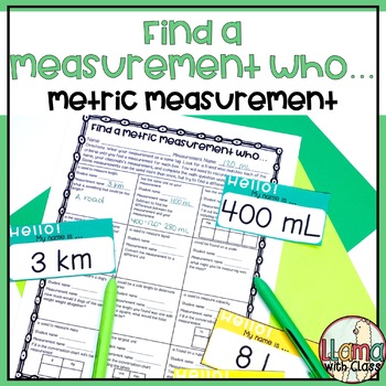 Metric Measurement Activity by Llama with Class | TpT