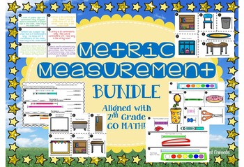 Preview of Metric Measurement BUNDLE!! 7 CENTERS!! 2nd Grade GO MATH! Chapter 9