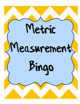 Metric Measurement Bingo by Kimberly Repking | Teachers Pay Teachers