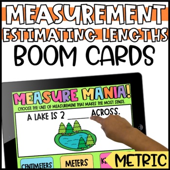 Preview of Metric Measurement Boom Cards | Estimating Lengths