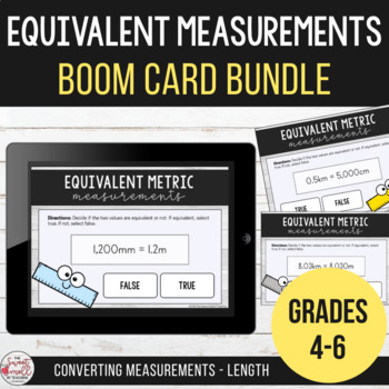 Preview of Metric Measurement Conversions - Length Digital Boom Cards Distance Learning