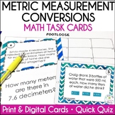 Metric Measurement Conversions Math Task Cards & Quiz Prin
