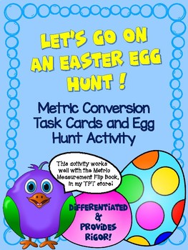 Preview of Metric Measurement Conversions Task Cards Easter Egg