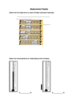 Preview of Metric Measurement Practice Worksheet