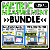Metric Measurement Task Card BUNDLE | 4.MD.A1 | Metric Len