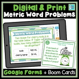 Metric Measurement Word Problems Task Cards | Print & Digi