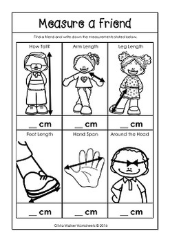 Metric Measurement Worksheets - Length Kindergarten, Grade One, Grade Two