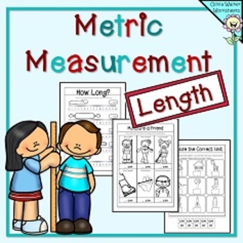 Preview of Measurement Length Worksheets -  Metre centimetres (meter centimeter) Metric