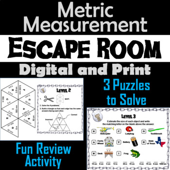 Preview of Metric Measurement and Conversions Activity: Escape Room Math Game