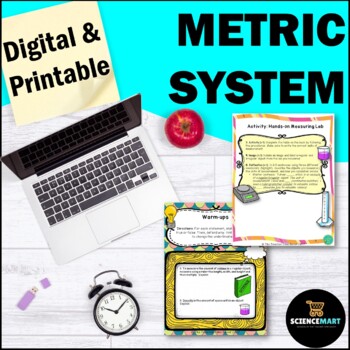 Preview of Metric Measurements Notes, Activity and Slides Guided Reading Digital Lesson