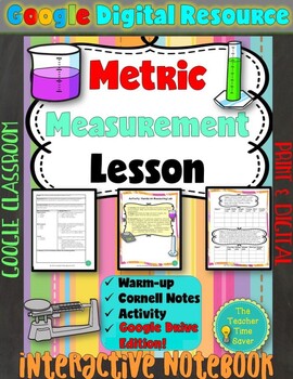 Preview of Metric Measurements and Density Digital Lesson Notes Slides & Activity Digital