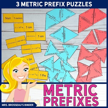 Preview of Metric Prefix Puzzles - 3 Review Puzzles