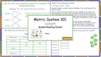 Preview of Metric System 101 Guided Reading: Length