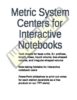 Preview of Metric System Centers for Interactive Notebooks