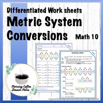 Preview of Metric System Conversions, Differentiated Worksheets, Math 10