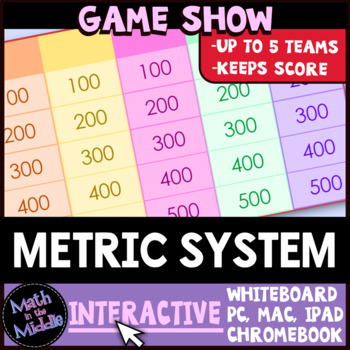 Preview of Metric System Conversions FREE Game Show - Digital Math Review Game