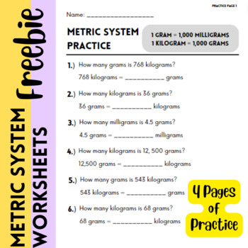 Preview of Metric System Conversions FREEBIE {5.MD.A.1}