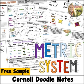 Preview of Metric System Doodle Notes | Middle School Science | Cornell Notes