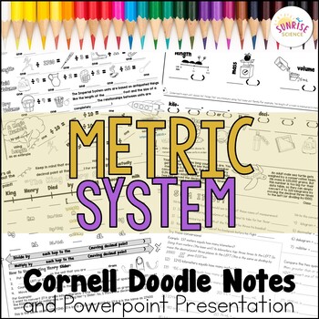 Preview of Metric System Doodle Notes | Middle School Science | Cornell Notes