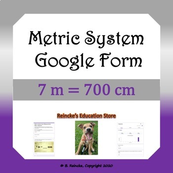Preview of Metric System Google Forms (Self-Grading) Measurement, Capacity, Mass
