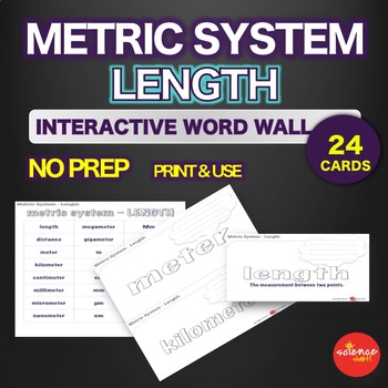 Preview of Metric System - Length Measurement - Interactive Word Wall Activity - NO PREP