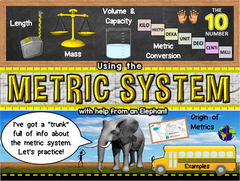 Preview of Metric System PowerPoint & Worksheet: FULLY LOADED!
