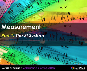Preview of Metric System & Metric Conversions Presentation PPT with Student Summary Notes