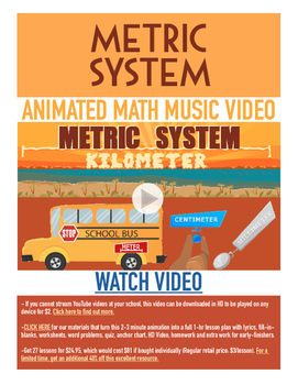 Preview of Metric System | FREE Measurement BINGO, Worksheet, & Fun Video | 4th-5th Grade