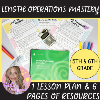Preview of Length Operations Math Lesson Plan│Worksheets & Game│Metric System│5th/6th Grade