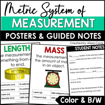Preview of Metric System Posters and Guided Notes | Measurement Anchor Charts