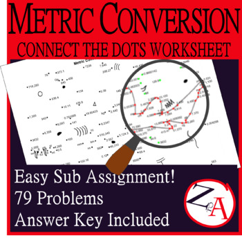 Preview of Metric System Practice Connect the Dots (Shark)