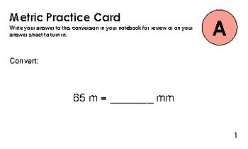 Preview of Metric System Practice Task Cards