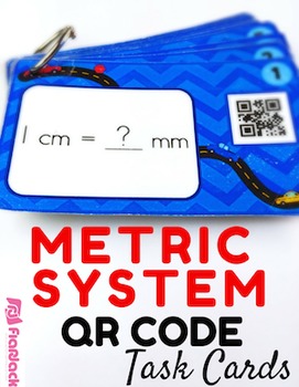 Preview of Metric System Task Cards with QR Codes