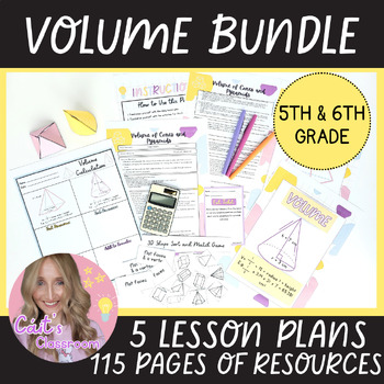 Preview of Volume of 3D Shapes│5-Day Unit│Lesson Plans Worksheets Games Activities 5th/6th