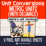 Metric Unit Conversions Pixel Art | Decimals | Google Shee