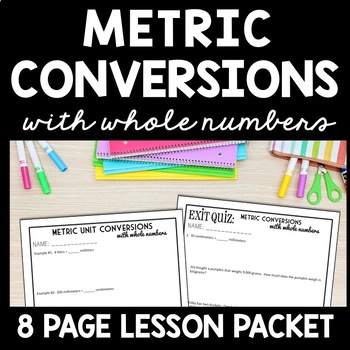 Preview of Converting Metric Units of Measurement, Metric Conversion Worksheet Practice
