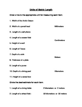 Metric Units of Length by Paula Jett | Teachers Pay Teachers