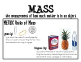 Metric Units of Mass Printable Anchor Chart