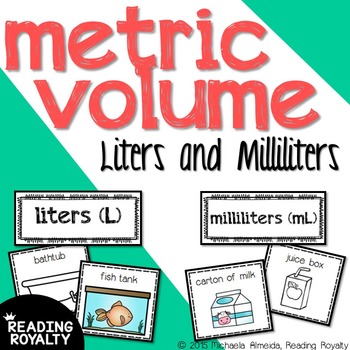 Preview of Metric Volume - Milliliter and Liter Sort