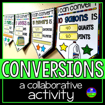 Preview of Metric and Customary Measurement Conversions Math Pennant Activity